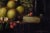 Reggiani Massimo Reggiani, Still Life with Fruit, Book and Quill, 1990s, Oil Painting on Canvas, Framed For Sale - Image 4 of 7