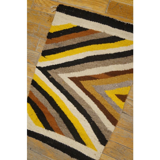 Multicolored Geometric Pattern V1930s Vintage Navajo Style Scatter Size Area Rug For Sale - Image 10 of 10