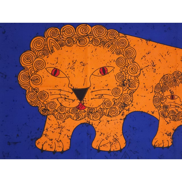 Mid-century screen-printed wall hanging. Signed by the german artist Traute Sänger Unused, very rare find in this...