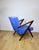 Vintage Loft Lounge Chair with Blue Cornflower Velvet Upholstery, 1970 For Sale - Image 6 of 12