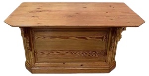 Antique PInewood Shop Counter, 1900s
