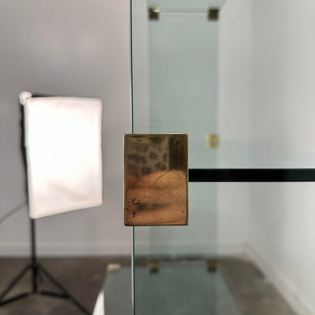 Pace Collection Glass and Brass Etagere Bookcase For Sale - Image 9 of 11