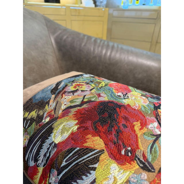 Handmade Mocha Velvet Tropical Cushion Cover For Sale - Image 14 of 15