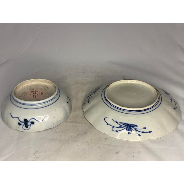 Imari Porcelain Antique Japanese Imari Bowl & Plate: Edo Period Floral Decor For Sale - Image 4 of 10