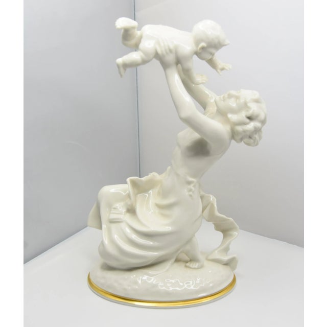 Contemporary 1950s Hutschenreuther Figurine "Mother's Darling" Baby Blanc De Chine Sculpture For Sale - Image 3 of 13