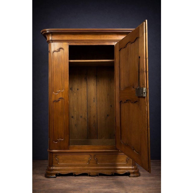 Purple Antique Cherrywood and Marquetry Wardrobe For Sale - Image 8 of 9