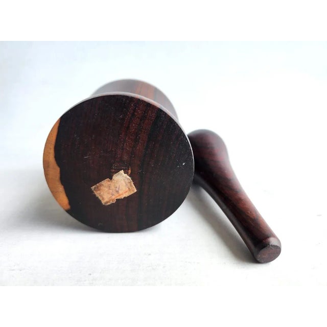 Vintage Cocobolo Wood Mortar and Pestle Set, 2 Pieces For Sale - Image 10 of 10