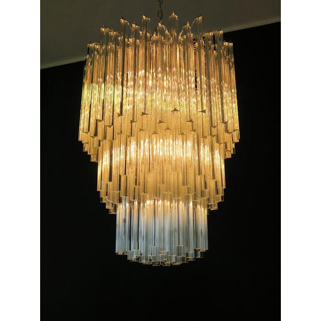 Italian Triedri Murano Glass Chandeliers, Set of 2 For Sale - Image 10 of 17