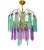 Spanish 1980s One-of-a-Kind Hand-Painted Spanish Glass Rod Chandelier in Turquoise & Purple – 3 Lights For Sale - Image 3 of 16