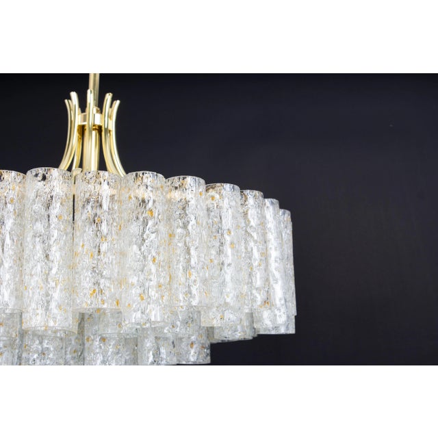 Large Doria Ice Glass Tubes Chandelier, Germany, 1960s For Sale - Image 11 of 12