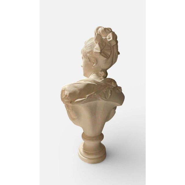 Mid 19th Century Mid 19th Century Plaster Bust of a Young Lady by A. Carrier Belleuse For Sale - Image 5 of 15