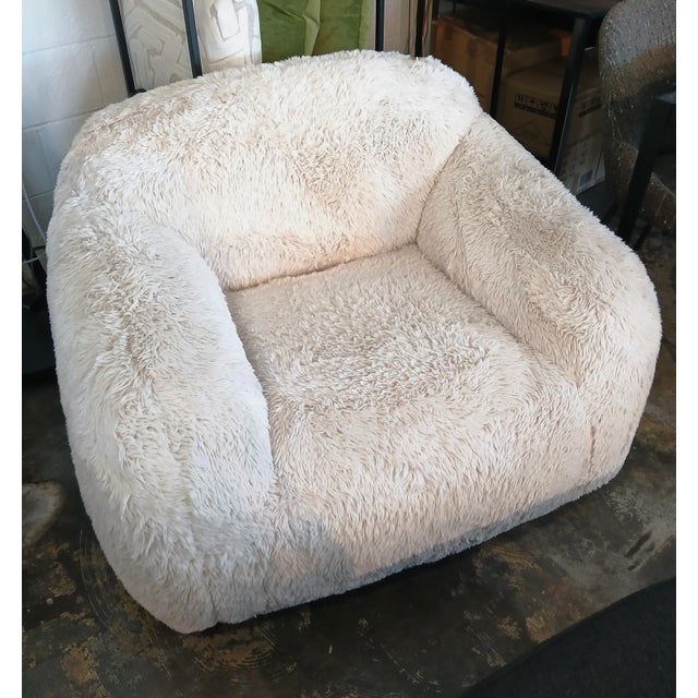 Mid-Century Modern Sudan Fur Lounge Chair For Sale - Image 3 of 6