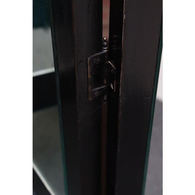 Vintage Three Panel Ebonized Shutter Form Mirrored Room Divider or Screen For Sale - Image 16 of 18
