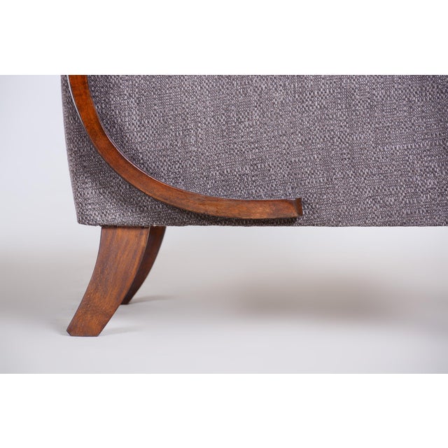 1930s Czech Art Deco Beech Armchair attributed to J. Halabala for Up Zavody, 1930s For Sale - Image 5 of 11