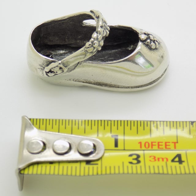 Vintage Italian Handmade Silver Child Shoe Figurine, Italy, 1980s For Sale - Image 10 of 11