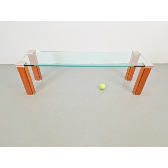 Brown Pioneer T66 Cherry Wood & Glass Side Table from Peter Ghyczy, 1980s For Sale - Image 8 of 16