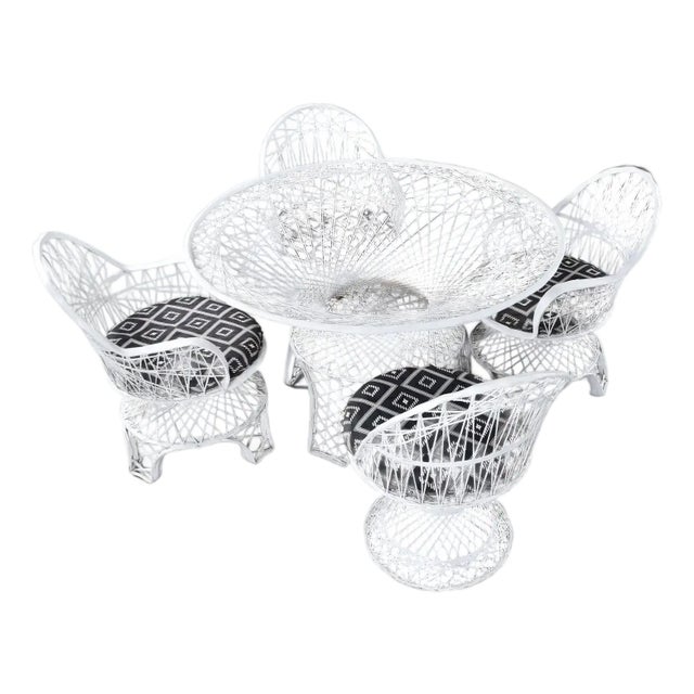 Restored Russell Woodard Vintage Spun Fiberglass Outdoor Dining Set For Sale