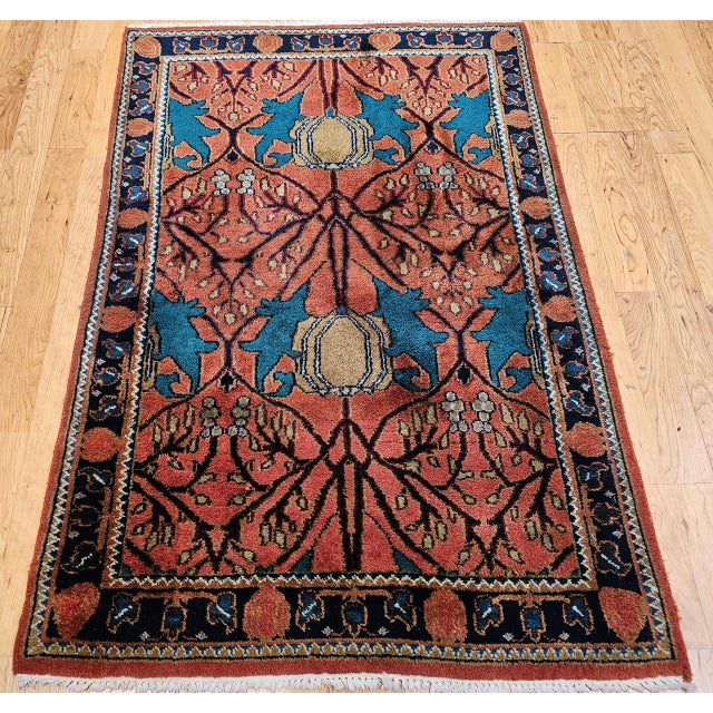"Vintage Persian Mahal Sultanabad area rug in an all over pattern in the William Morris “Arts and Crafts” style. This...