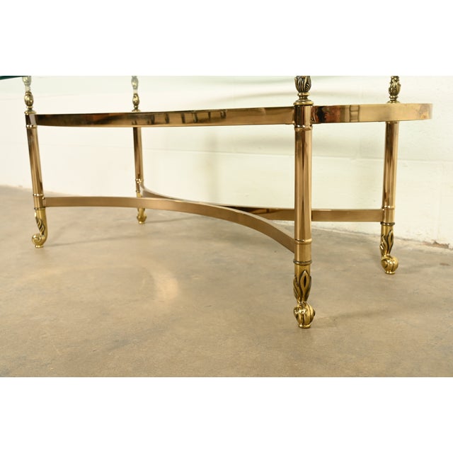 Brass LaBarge Hollywood Regency Brass and Glass Cocktail Table, Circa 1960s For Sale - Image 8 of 11