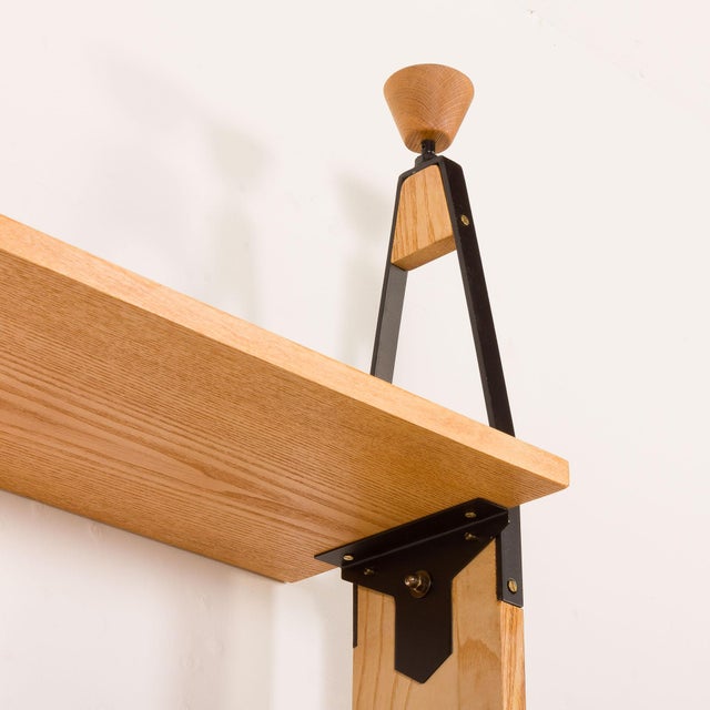 Mid-Century Floor to Celling Wall Unit in Teak and Ash, Czechoslovakia, 1960s For Sale - Image 16 of 18