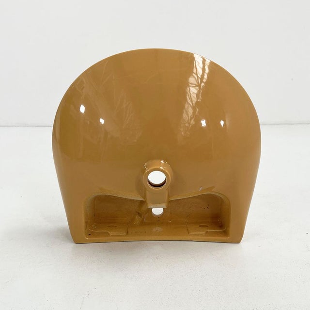 1970s Vintage Mustard Round Sink from Keramag Keravit, 1980s For Sale - Image 5 of 8