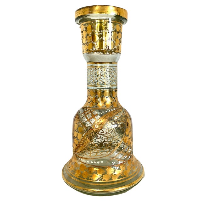 Persian Antique Persian Qajar Dynasty Glass Hookah Base For Sale - Image 3 of 10