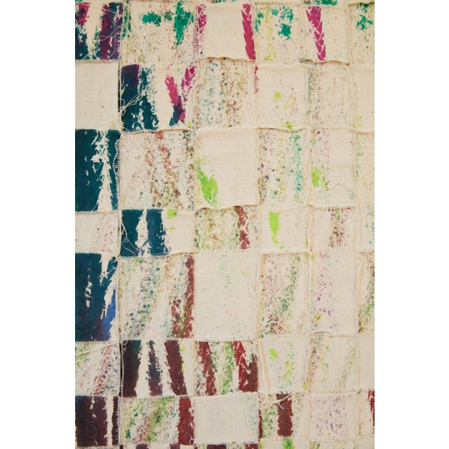 White "Imprints / Green Pink Blue Yellow Brown" Large Abstract Oil Painting by Simon Findlay For Sale - Image 8 of 18