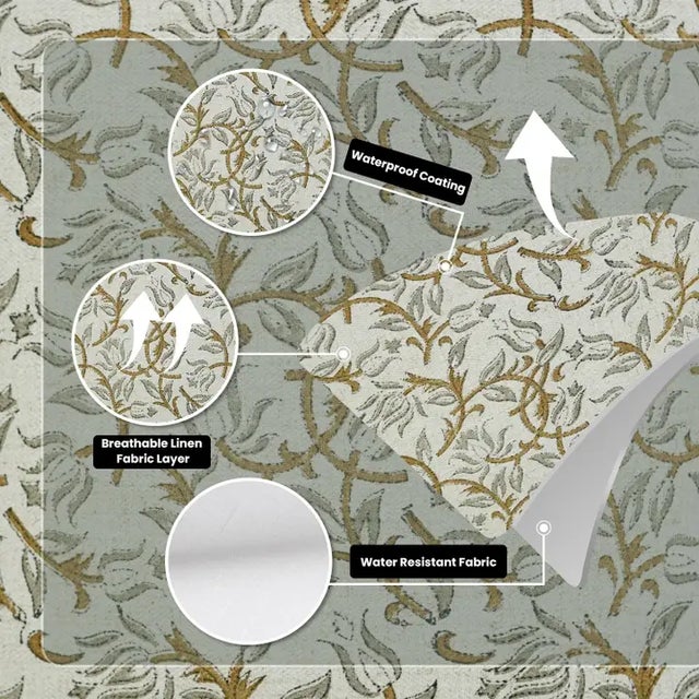 Fabdivine Classic Print Water Replicant Cushion Cover 20x20 Inch Cotton Linen- Kamal Dutta For Sale - Image 4 of 6