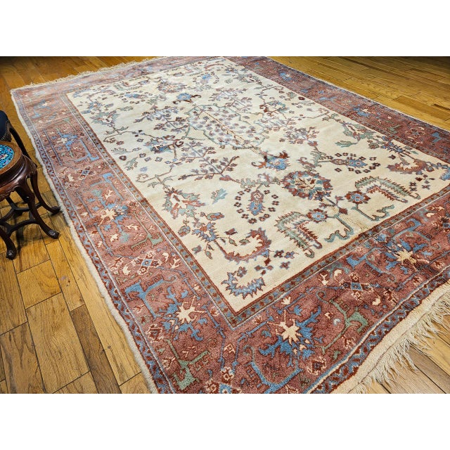 Vintage Turkish Oushak Rug, Handwoven Wool, Allover Geometric Design, 10' x 14' For Sale - Image 4 of 13