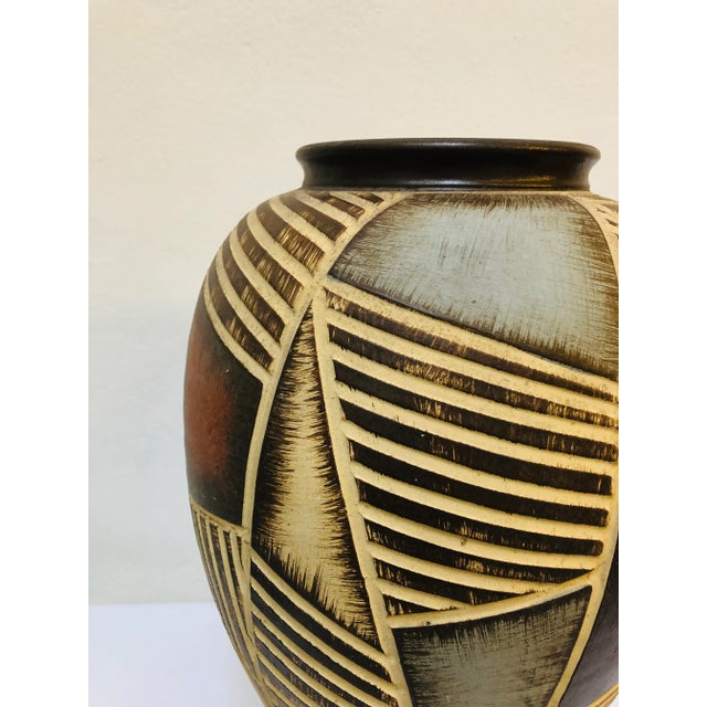 Sgraffito Sawa Vase from Ritz Keramik, 1960s, in Good conditions. Designed 1960 to 1969