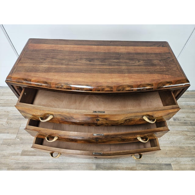 Vintage Art Deco Chest of Drawers in Walnut Burl with Three Drawers, 1940 For Sale - Image 14 of 18