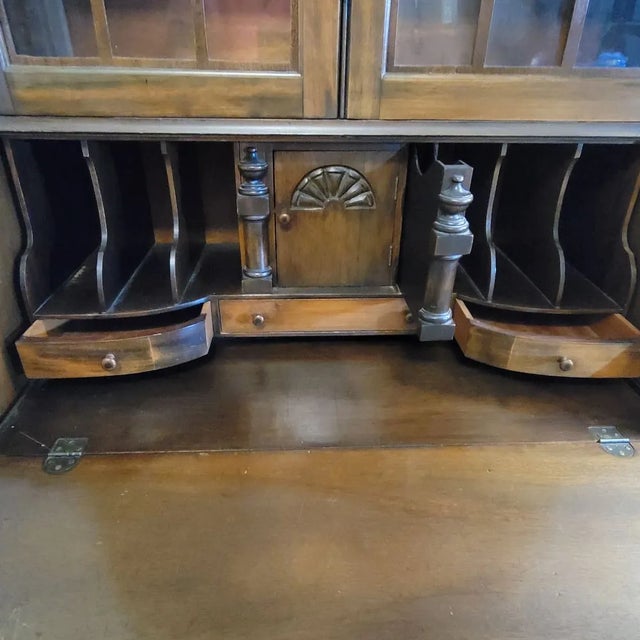 Wood Antique North-Western American Chippendale Mahogany Secretary For Sale - Image 7 of 12