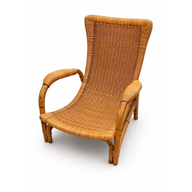 Bauhaus Vintage Rattan Lounge Chair from ARCO, 1960s For Sale - Image 3 of 4