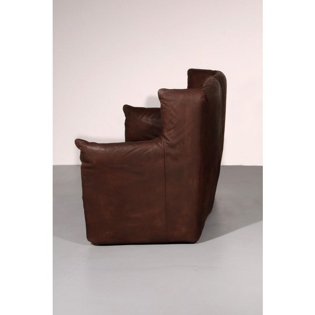 Modern Patinated Leather Sofa by Gerard Van Den Berg for Montis, Netherlands, 1970s For Sale - Image 3 of 15