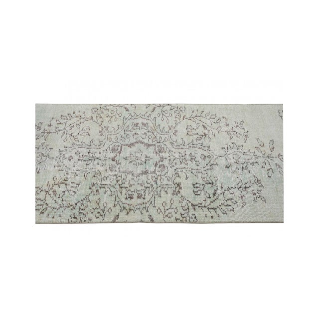 Green Overdyed Vintage Runner - 2`6″ X 7`7″ For Sale In Los Angeles - Image 6 of 6