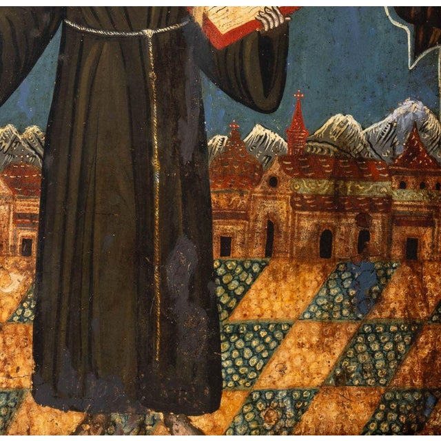 Byzantine Icon of Saint Anthony of Padua, 18th C. For Sale - Image 4 of 6