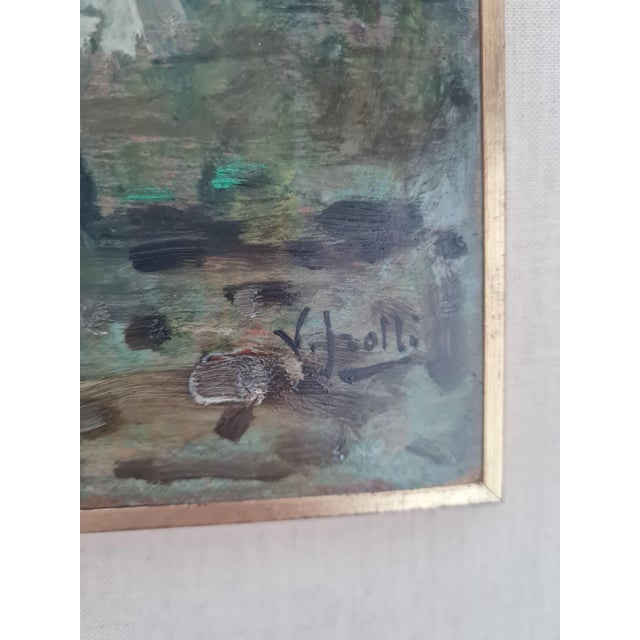 Vincenzo Irolli, Coastal Promenade at Sunset, 1920s, Oil Painting on Canvas, Framed For Sale - Image 3 of 4