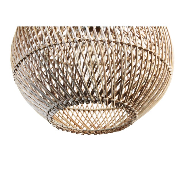 Contemporary Natural Wicker Coastal Contemporary Bawang Pendant Light Small For Sale - Image 3 of 6