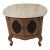 Vintage French Provincial Drum Table With Metal Mesh Cabinet Doors. Made in Italy For Sale