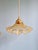 Mid-Century Modern Amber-Colored Pleated Glass Pendant Lights, 1930s, Set of 3 For Sale - Image 3 of 18