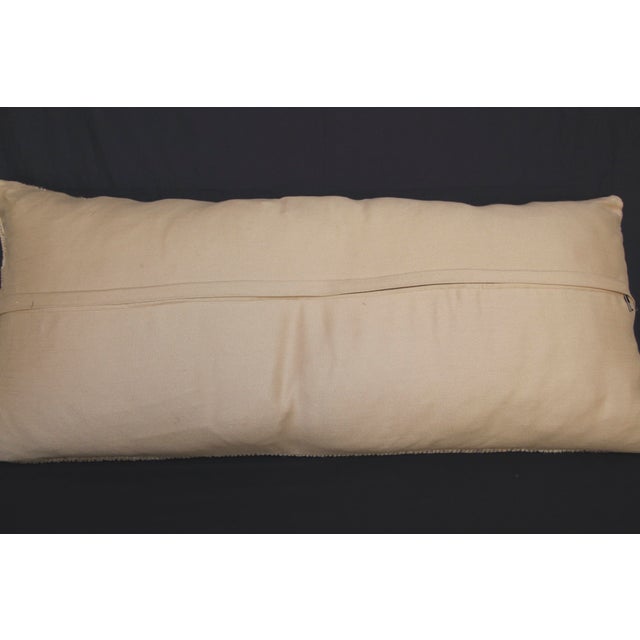 Handmade Muted Tones Rug Lumbar Pillow Cover -15'' X 35'' For Sale - Image 11 of 11