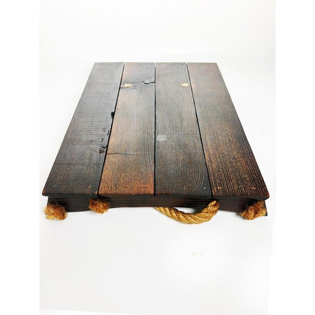 Brown Wood and Rope Tray, France, 1990s For Sale - Image 8 of 13