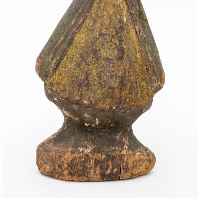 American Standing Woman Polychromed Pine Sculpture, 19th Century For Sale - Image 4 of 7