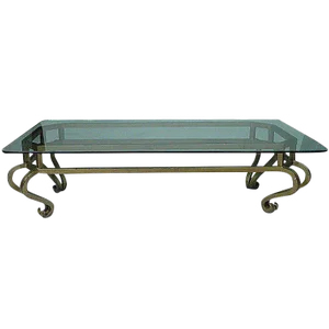 Hollywood Regency Gilt Metal Coffee Table