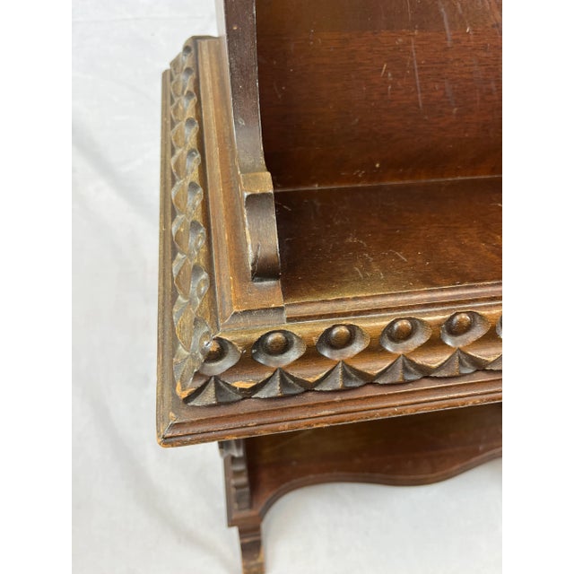 Vintage 1930s Mahogany Magazine & Book Stand - Jacobean/Victorian-Revival Period For Sale In Salt Lake City - Image 6 of 15