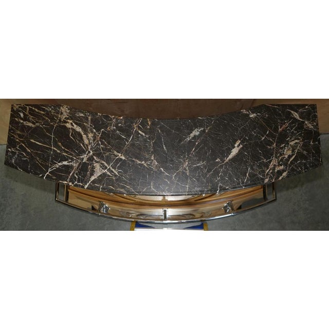Mid-Century Modern Chrome Home Cocktail Bar with Marble Top For Sale - Image 11 of 18