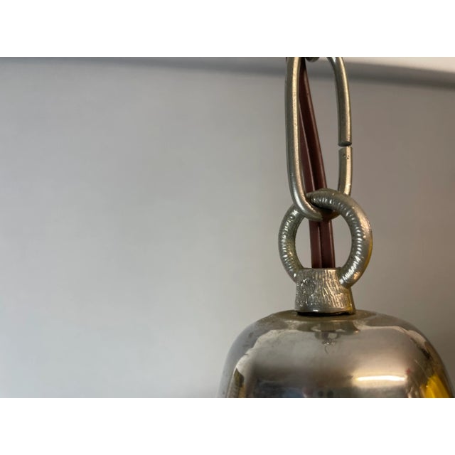 Large Space Age Ufo Yellow Glass and Metal Hanging Lamp, 1970s For Sale - Image 12 of 15