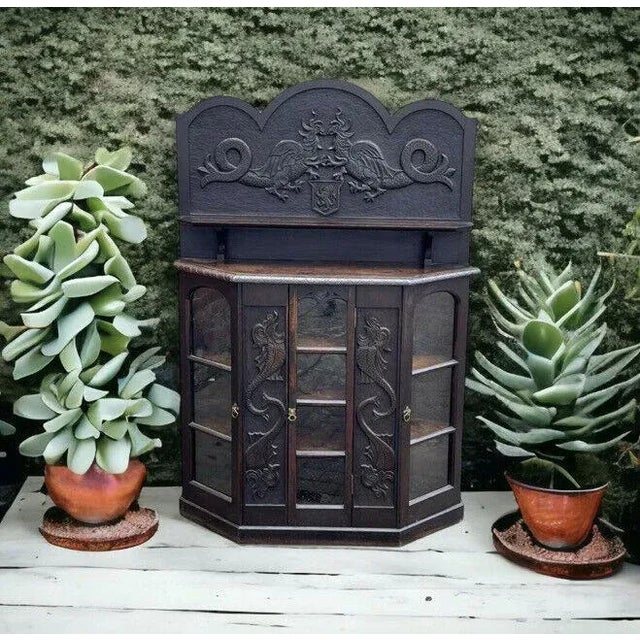 Country House Sideboard Display Cabinet with Family Crest For Sale - Image 4 of 8