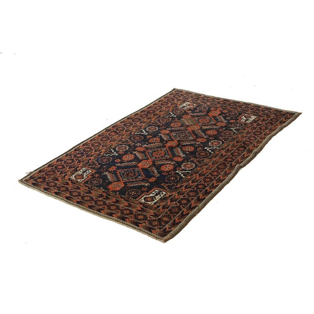 Mid-Century Modern Mid 20th Century Vintage Afghan Wool Rug For Sale - Image 3 of 7