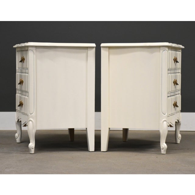 Dixie Furniture Co. 1960s White French Provincial Nightstands by Dixie - A Pair For Sale - Image 4 of 10